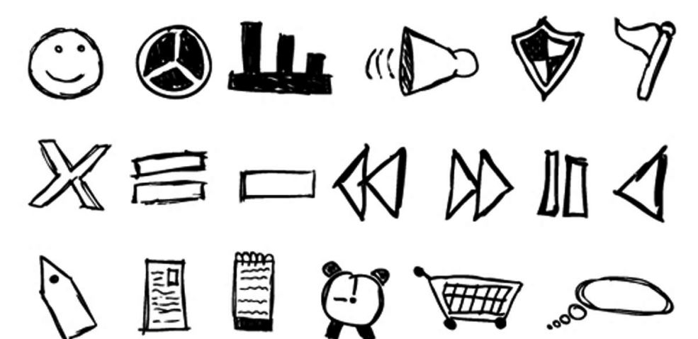 hand-drawn icons
